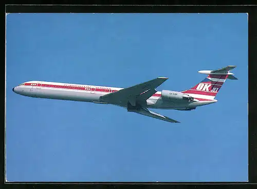 AK Flugzeug Ilyushin IL-62 am Himmel, Czechoslovak Airlines