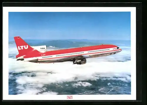 AK Flugzeug Tristar L-1011-1 von LTU im Flug