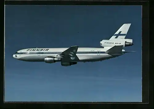 AK Flugzeug DC-10 von Finnair im Flug