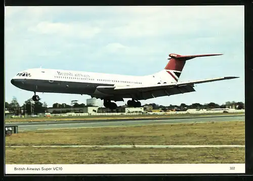 AK Flugzeug Super VC10 von British Airways bei der Landung