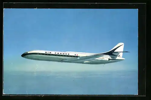 AK Flugzeug Caravette der Air France im Flug