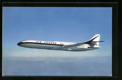 AK Flugzeug Caravelle der Air France im Flug