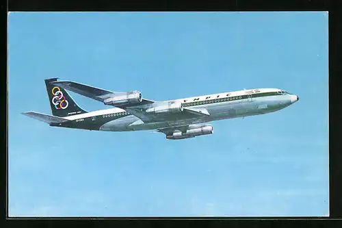 AK Flugzeug Boeing 707-320 der Olympic-Airways im Flug