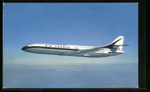 AK Flugzeug Caravelle der Air France im Flug