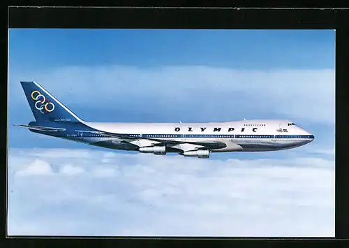 AK Flugzeug Jumbo Jet Boeing 747-200 B der Olympic Airways