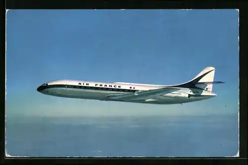 AK Flugzeug Caravelle der Air France im Flug