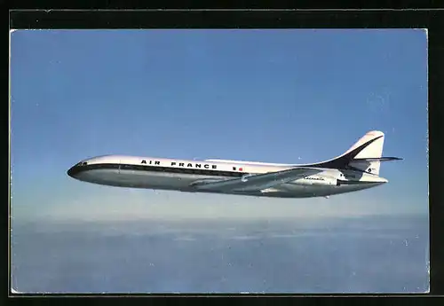 AK Flugzeug Caravelle der Air France über den Wolken