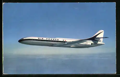 AK Flugzeug Caravelle der Air France in der Luft