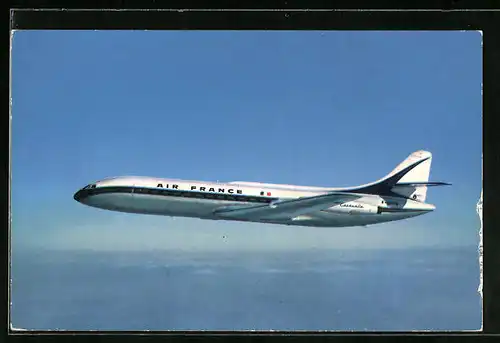 AK Flugzeug Caravelle der Air France im Flug