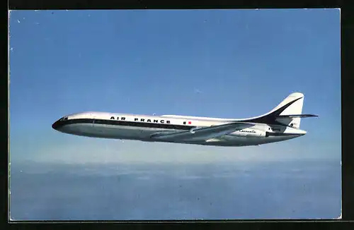 AK Flugzeug Caravelle der Air France am Himmel