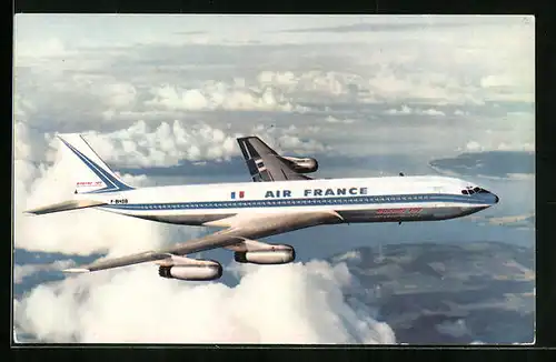 AK Flugzeug Boeing 707 Intercontinental der Air France über den Wolken