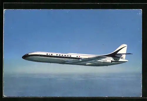 AK Flugzeug Caravelle der Air France am Himmel