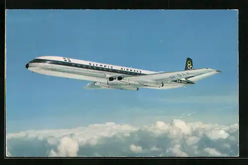 AK Flugzeug Comet 48 der Olympic Airways über den Wolken