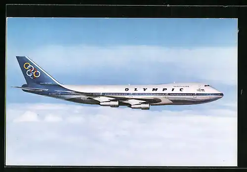 AK Flugzeug Jumbo Jet Boeing 747-200B der Olympic Airways