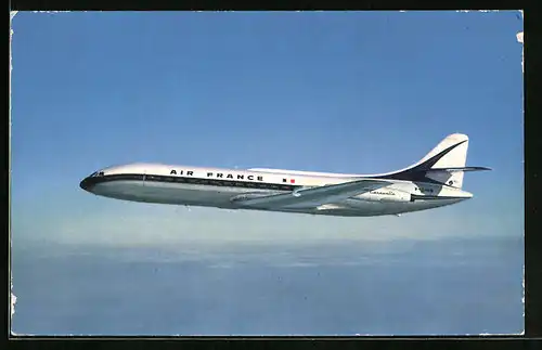 AK Flugzeug Caravelle der Air France am Himmel