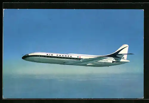 AK Flugzeug Caravelle der Air France am Himmel