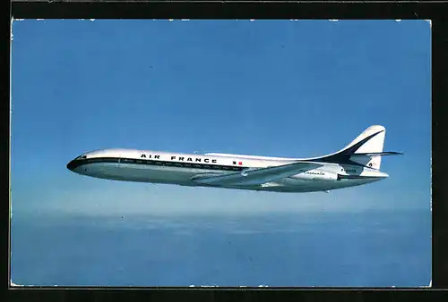 AK Flugzeug Caravelle der Air France am Himmel