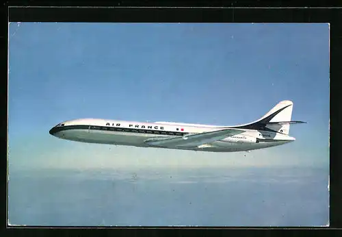 AK Flugzeug Caravelle der Air France am Himmel