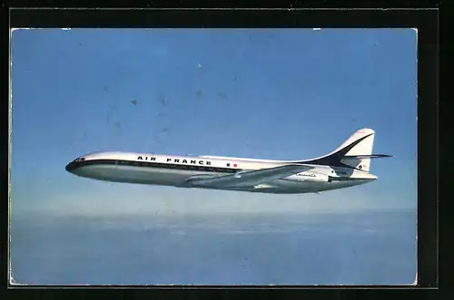 AK Flugzeug Caravelle der Air France am Himmel