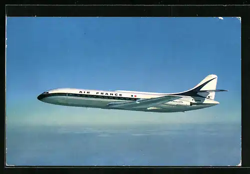AK Flugzeug Caravelle der Air France am Himmel