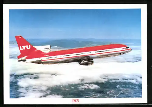 AK Flugzeug Tristar L-1011-1 der LTU über den Wolken