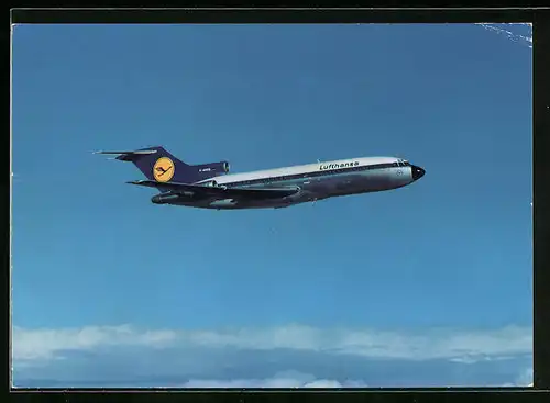 AK Flugzeug Boeing 727 Europa Jet der Lufthansa am Himmel