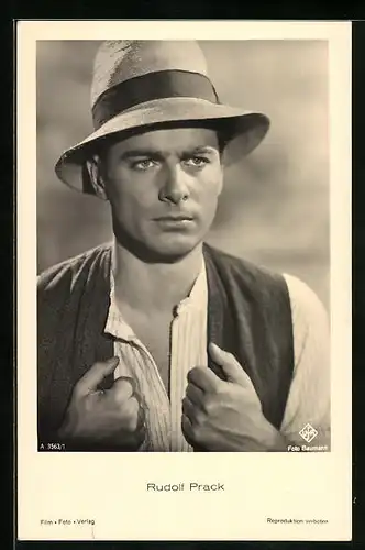AK Schauspieler Rudolf Prack im Kostüm einer Filmrolle