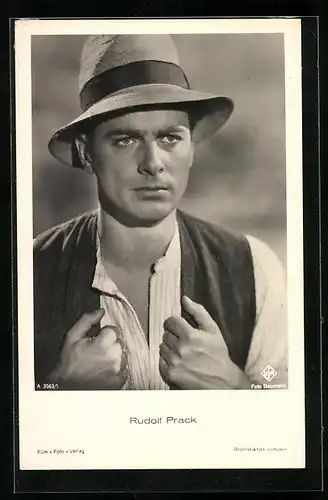AK Schauspieler Rudolf Prack im Kostüm einer Filmrolle