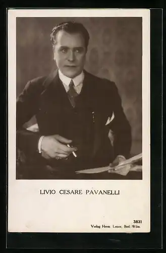 AK Schauspieler Livio Cesare Pavanelli im Kostüm einer Bühnenrolle