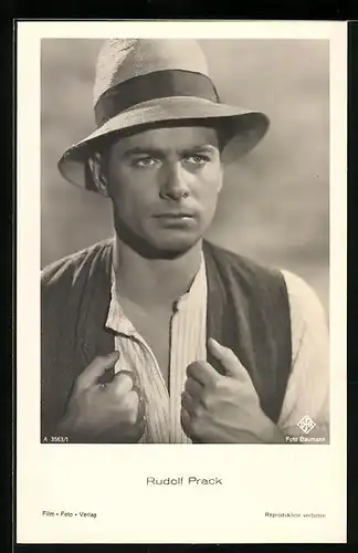 AK Schauspieler Rudolf Prack im Kostüm einer Filmrolle