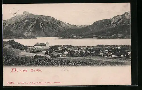 AK Mondsee, Totalansicht aus der Vogelschau