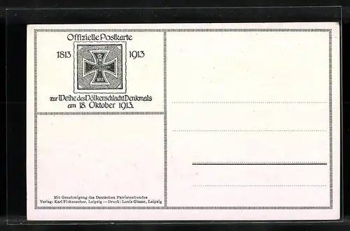 AK Leipzig, zur Weihe des Völkerschlachtdenkmals am 18. Oktober 1913