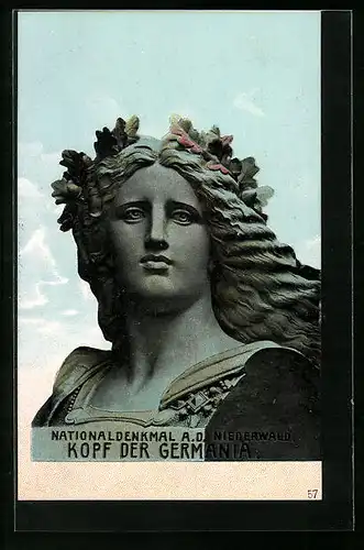 AK Nationaldenkmal a. d. Niederwald, Kopf der Germania