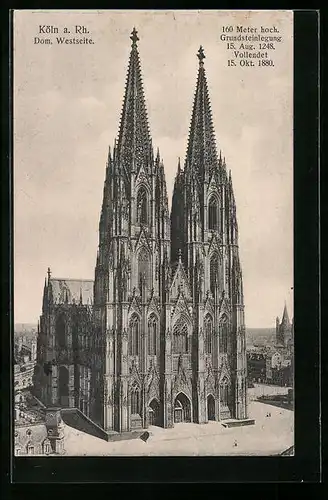 AK Köln am Rhein, Westseite vom Dom