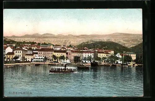 AK Cirkvenica, Blick über das Wasser zum Ort