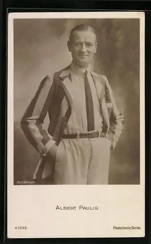 AK Schauspieler Albert Paulig im Kostüm einer Bühnenrolle