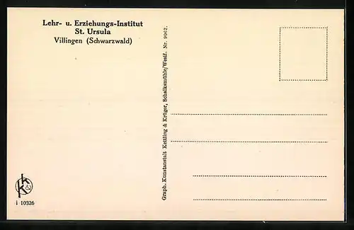 AK Villingen / Schwarzwald, Lehr- u. Erziehungs-Institut St. Ursula, Klosterhof