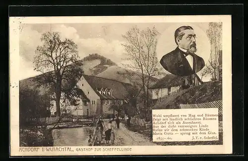 AK Achdorf i. Wutachtal, Gasthof zur Scheffellinde