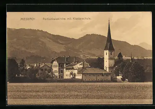 AK Miesbach, Portiunkulakirche mit Klosterschule