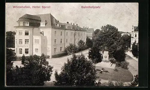 AK Wörishofen, Hotel Sproll am Bahnhofsplatz
