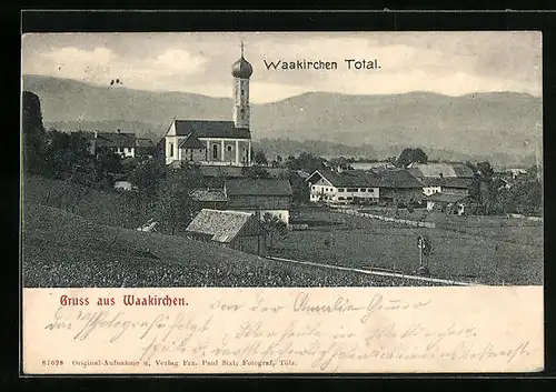AK Waakirchen, Ortsansicht mit Kirche