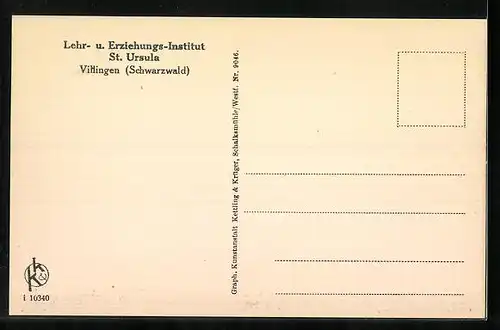 AK Villingen / Schwarzwald, Lehr- u. Erziehungs-Institut St. Ursula, Pensionatsgang