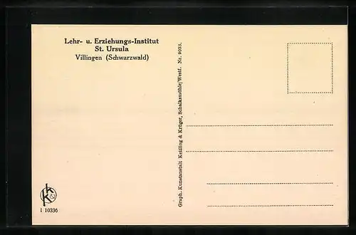 AK Villingen / Schwarzwald, Lehr- u. Erziehungs-Institut St. Ursula, Blick vom Bickenturm