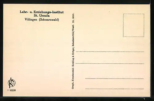 AK Villingen / Schwarzwald, Lehr- u. Erziehungsinstitut St. Ursula, Schlafsaal