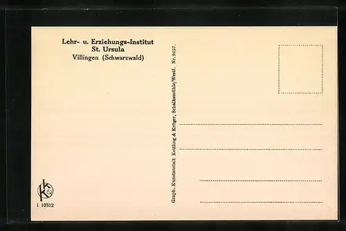 AK Villingen / Schwarzwald, Lehr- u. Erziehungs-Institut St. Ursula, Unterer Gang