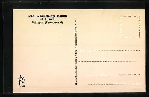 AK Villingen / Schwarzwald, Lehr- u. Erziehungs-Institut St. Ursula, Oelberg