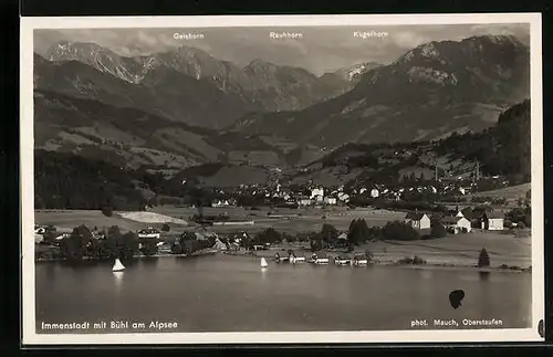 AK Immenstadt im Allgäu, Ortsansicht mit Bühl am Alpsee