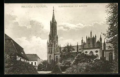 AK Malchow i. M., Klosterkirche mit Kloster