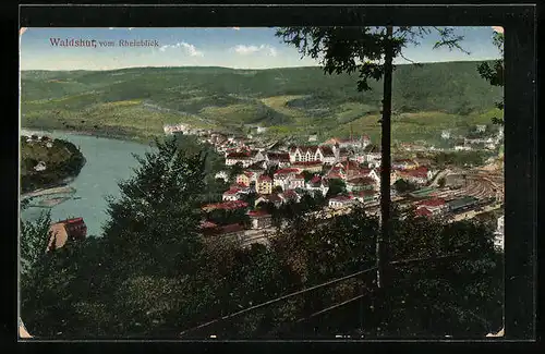 AK Waldshut, Gesamtansicht vom Rheinblick