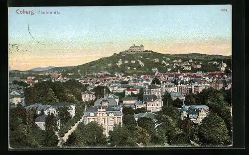 AK Coburg, Panorama mit Veste